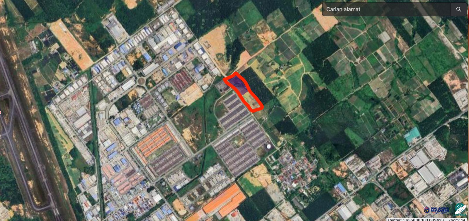 Senai Idaman Agriculture Land Zooning Medium industry For Sale